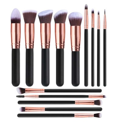 1-7-8 14pcs wholesale professional custom logo private label rose gold makeup brush